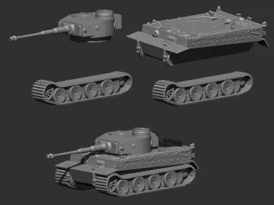  German Tank Tigr 3D print model