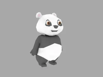 panda made in blender Low-poly 3D model
