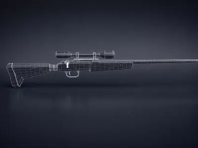  Bolt Action Sniper Rifle 3D Model Low-poly 3D model