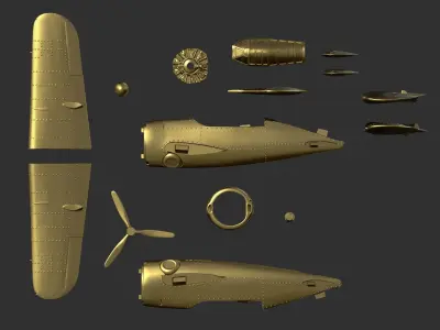 F2A Buffalo USA Airplane 3D print model