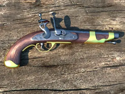 Pistol flintlock 3D model