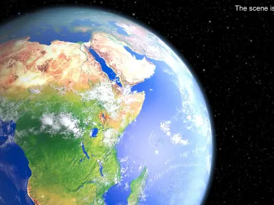 Space Satellite with Planet Earth 3D model