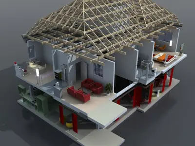 3D House Cuttout 3D model
