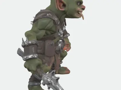 Tribal Goblin Warrior 3D Model Free low-poly 3D model