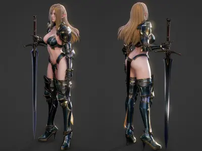 Elf Swordmaster - Game Ready 3D model