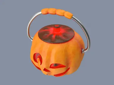 Jack o Lantern Glow face Bucket 3D model