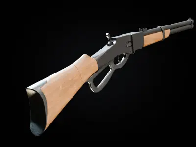 Lever action rifle Low-poly 3D model
