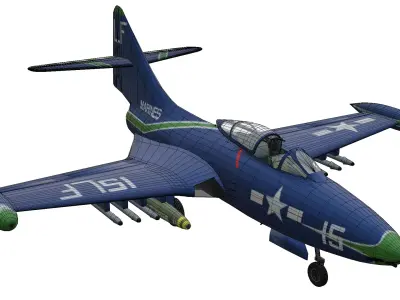 Grumman F7F Tigercat Low-poly 3D model buy