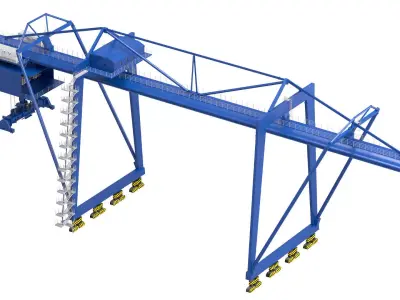 Container RTG Gantry Cargo Crane 3D model