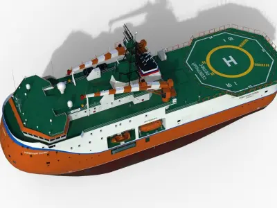 Ice-resistant self-propelled platform North Pole Project 00903 3D model