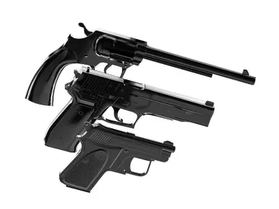 3 GUNS three plastic 3D model