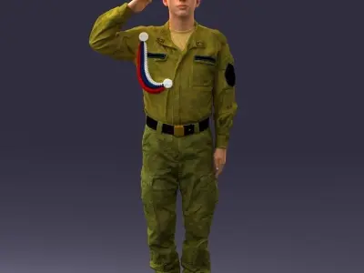 000082 Military Soldier Saluting 0915 3dp 3D print model