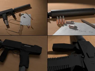 Steyr TMP Submachine Gun Free 3D model