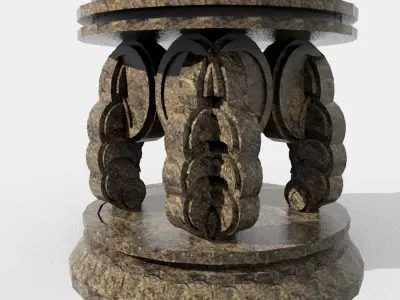 pedestal statue base original art design 3D model