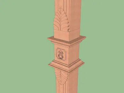 indian jodhpuri stone piller column 3D model purchase