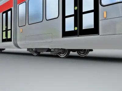 Low Poly Tram 4 metro train - metro train Low-poly 3D model