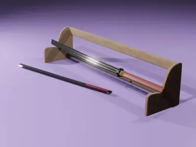 Katana samurai sword Free low-poly 3D model