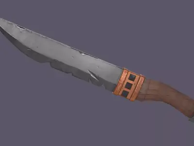 Stylized knife Low-poly 3D model order