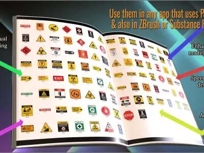 Industrial Sign Decals Maker Texture