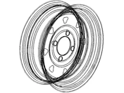 12 inch x 4 inch Trailer Wheel 3D model