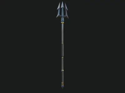 Trident Medieval Sliver All PBR Unity UE Textures Included Low-poly 3D model