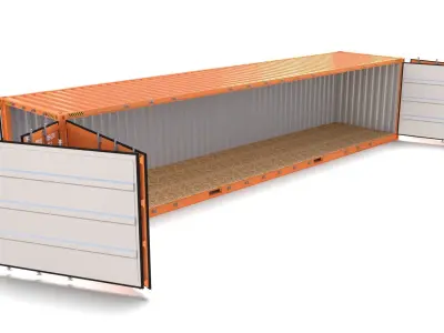 40ft Shipping Container Side Open 3D model