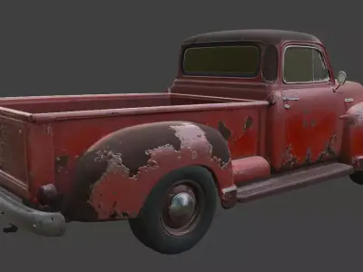 Vintage Rusty Pickup Truck 3D Model 3D model 27