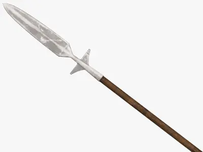 Medieval Spear Low-poly 3D model 2