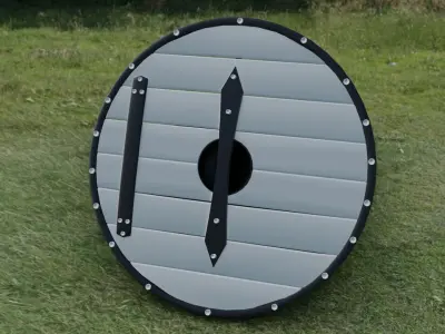 Wooden viking shield base 3D model