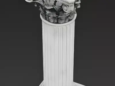 Realistic Classic Marble Corinthian Column 3D Model Low-poly 3D model