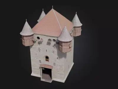 Medieval Stone Tower  A Sturdy Fortress of the Past 3D model