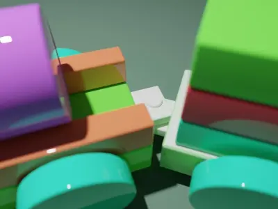 Toy Train Low-poly 3D model