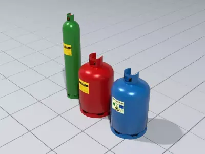 Gas canisters Low-poly 3D model purchase