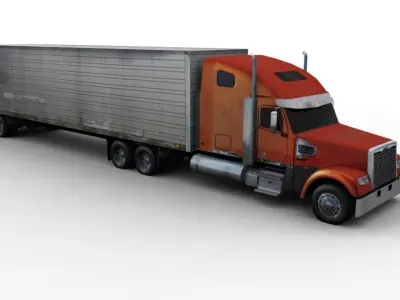 Truck Trailer Low-poly 3D model Low-poly