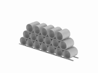 Concrete Pipes Stack 3D model purchase
