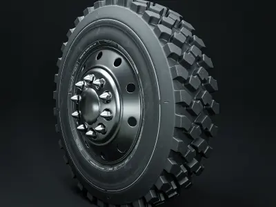 Marmon Terrain Tire and Rim 3D model