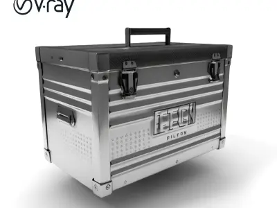 Industrial Metal Toolbox Model Pack Low-poly 3D model