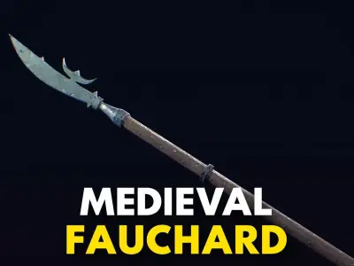 Medieval Weapon Fauchard -PBR- Game Ready Low-poly 3D model