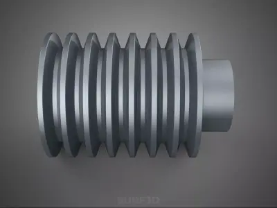 STANDARD 7 SEVEN SEPTUPLE GROOVE TRACK PULLEY SHEAVE WHEEL VBELT 3D model