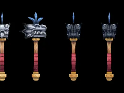 Aztec Hammer Low-poly 3D model