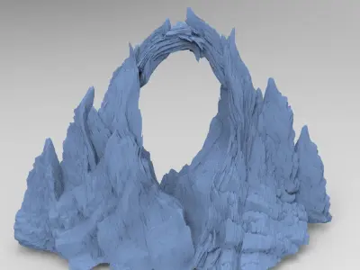 Gothic Cliffs Bridge 3 3D model