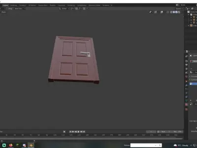 Doors wooden door Free low-poly 3D model