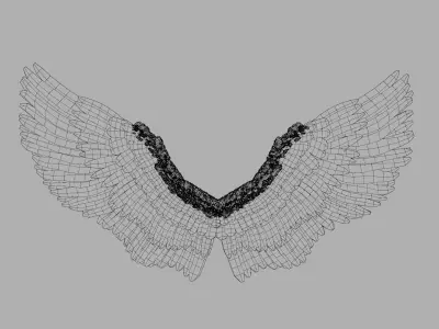 Stylized Angel Feather Wings 3D model