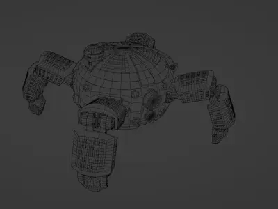 Space Explorer robot Sci Fi game-ready model Low-poly 3D model