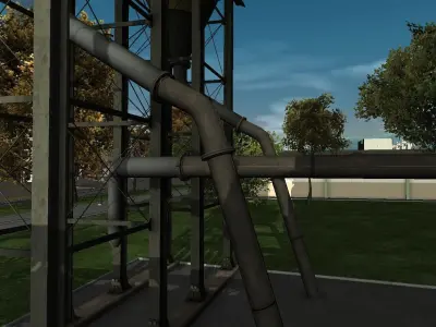 Pipe construction set Low-poly 3D model