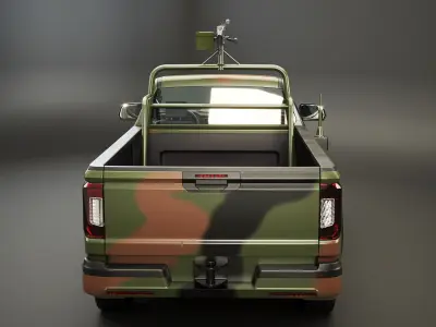 Generic Military Tactical Pickup with Machine Gun 3D model