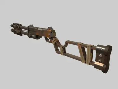 Post-apocalyptic Shotgun Free low-poly 3D model