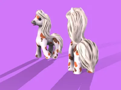 3d model pony polka dot Low-poly 3D model