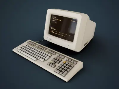 DEC VT220 - Retro Computer Low-poly 3D model