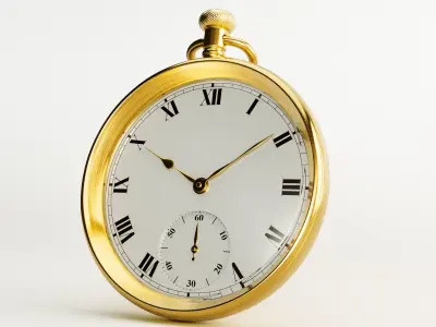 Gold Pocket Watch 3D model